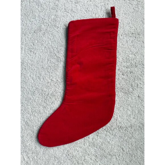 Lands End Angel Needlepoint Embroidered ' Rowan ' Christmas Wool Stocking Red - Picture 5 of 8